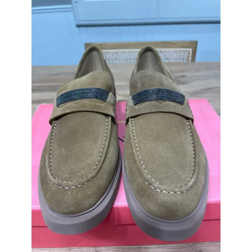 Vaneli Kimmo Loafers Tobacco Nival Suede Size 8 Comfy Moccasin Sihouette